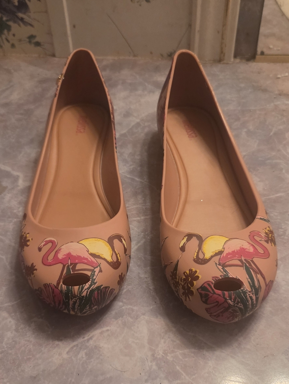 Melissa Tan Flamingo & Tropical Print Ballet Flats